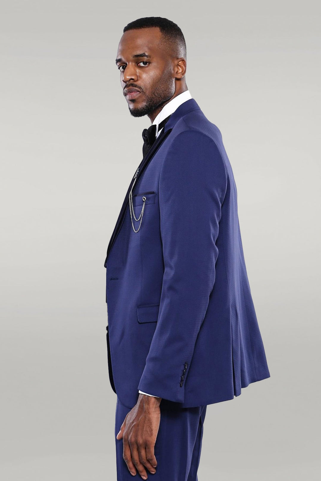 WSS Detachable Lapel Blue Men Tuxedo   - Singen