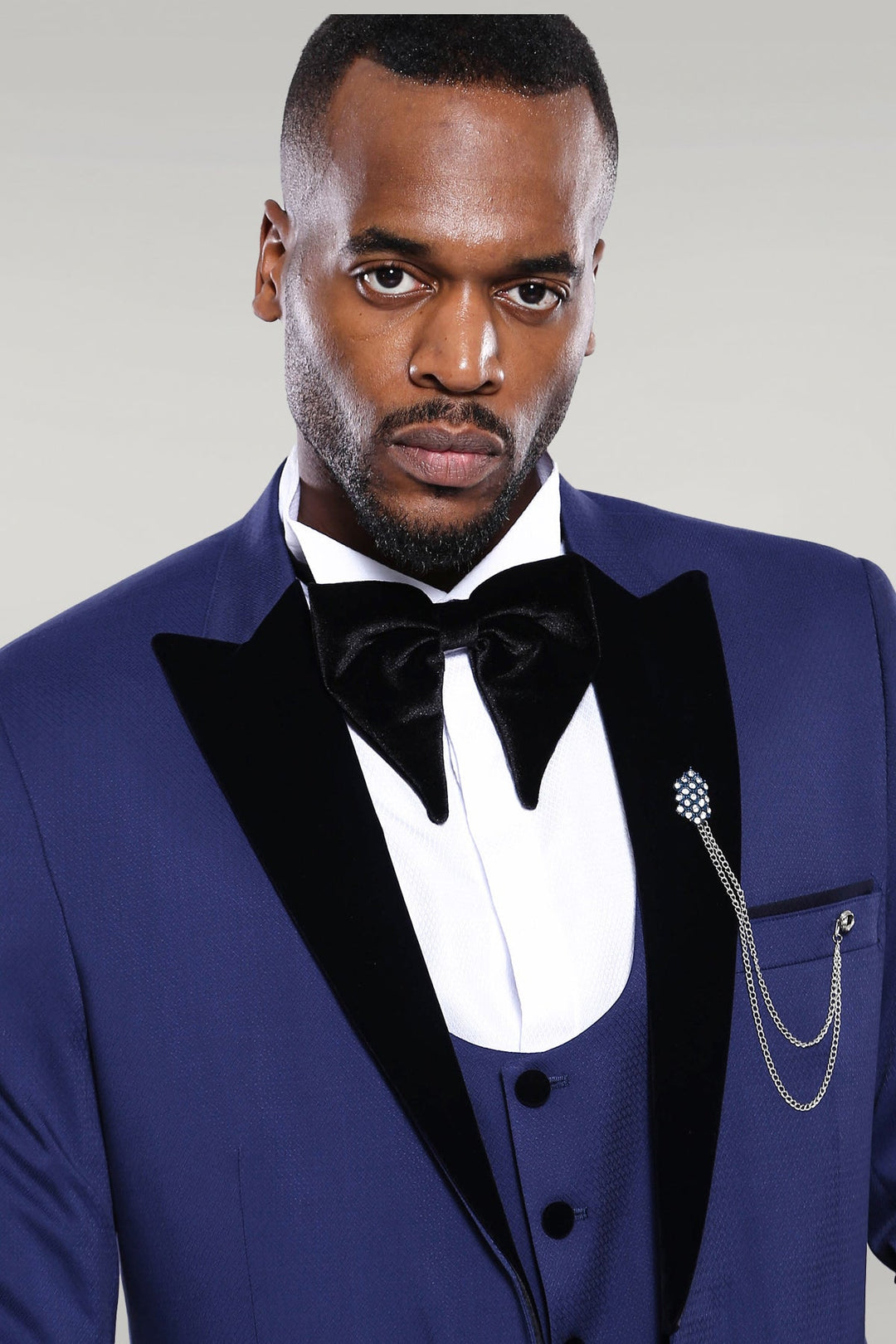 WSS Detachable Lapel Blue Men Tuxedo   - Singen