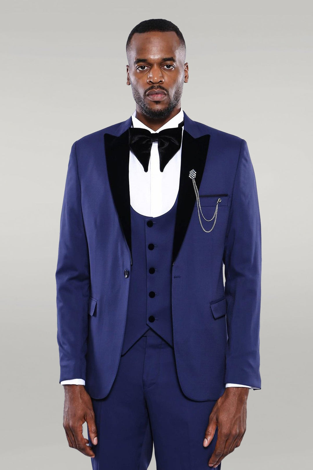 WSS Detachable Lapel Blue Men Tuxedo   - Singen