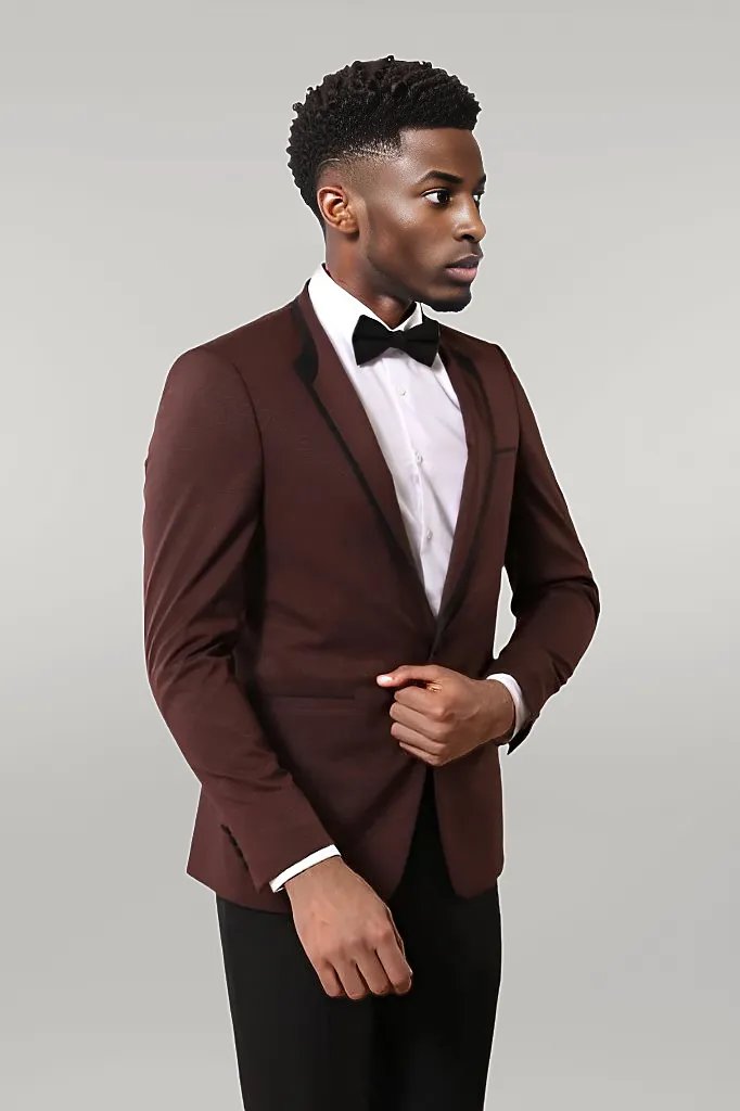 WSS Burgundy Shawl Lapel Tuxedo  - Singen