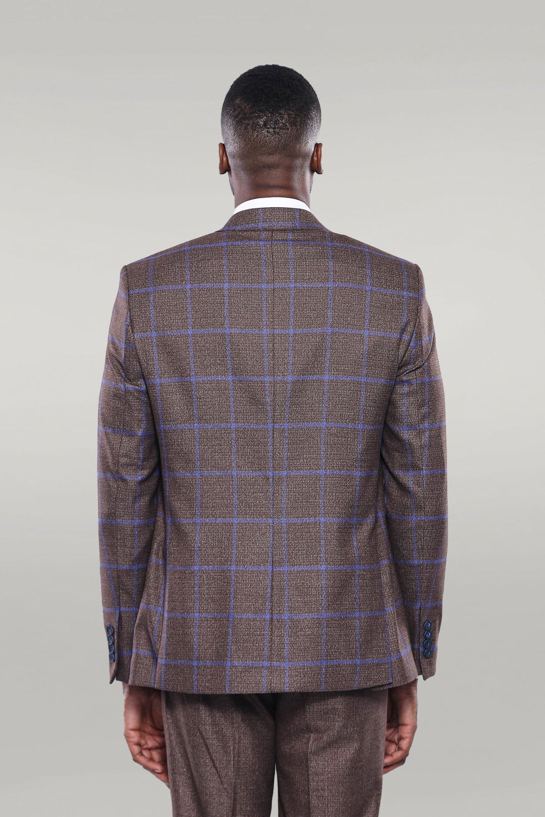 WSS Brown Blue Checked Suit  - Singen