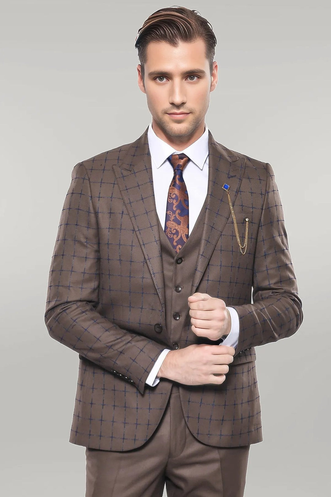 WSS Brown Checked Suit  - Singen