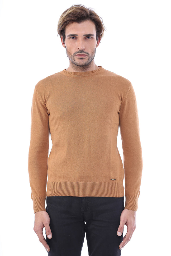 WSS Circle Collar Camel Color Sweater  - Singen