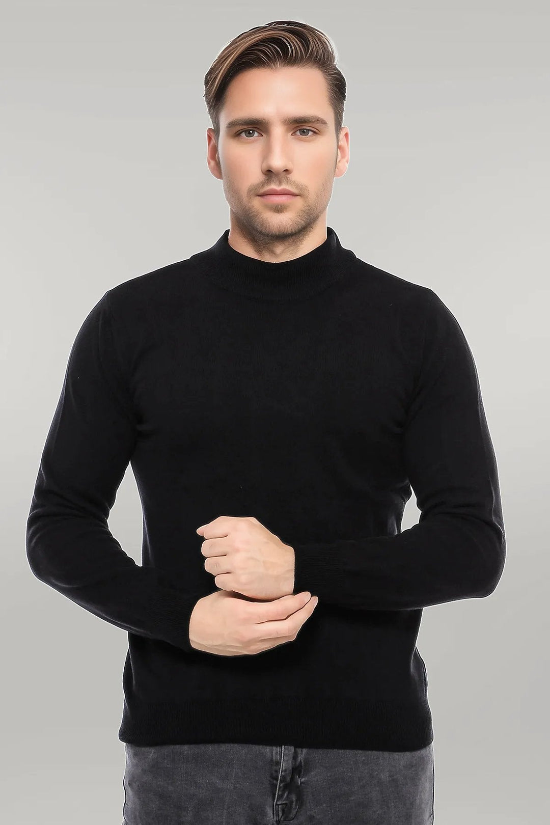 WSS Half Turtleneck Black Knitwear Sweater  - Singen