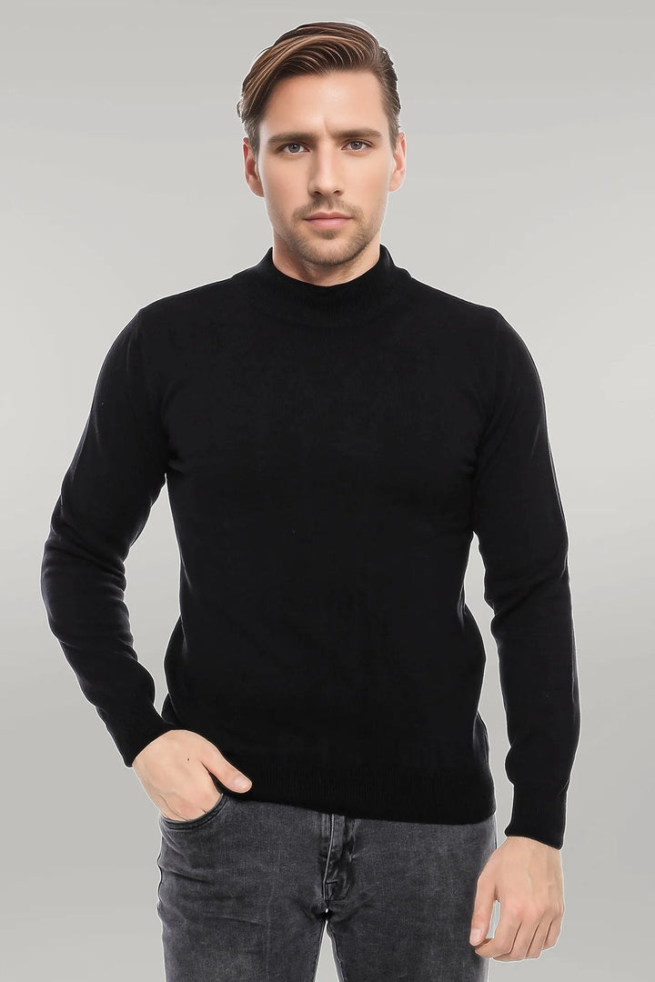 WSS Half Turtleneck Black Knitwear Sweater  - Singen