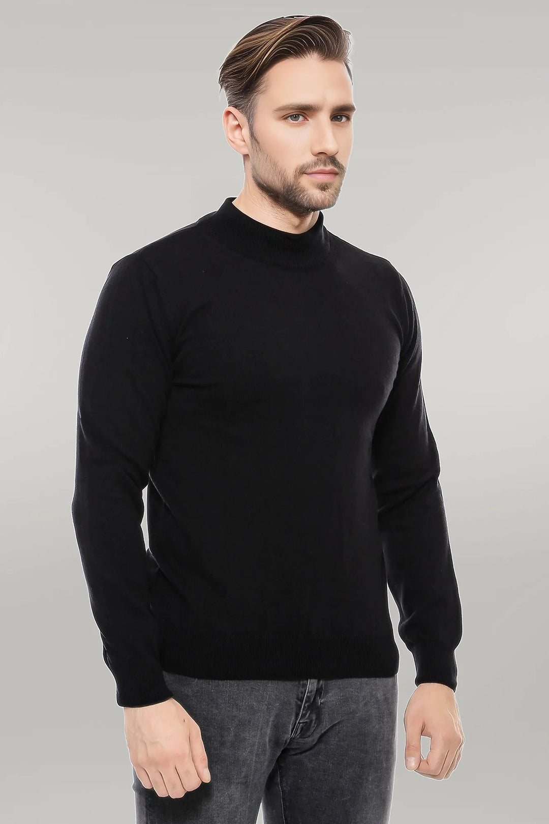 WSS Half Turtleneck Black Knitwear Sweater  - Singen