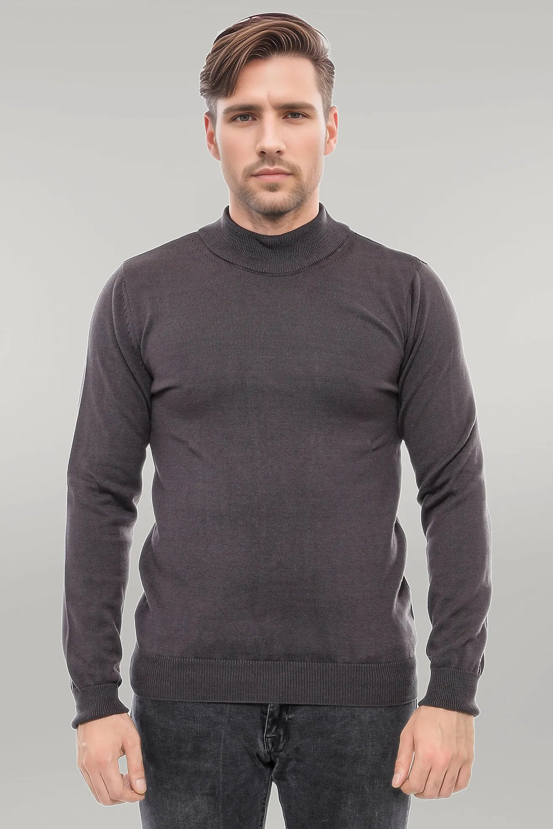 WSS Half Turtleneck Dark Grey Knitwear Sweater  - Singen