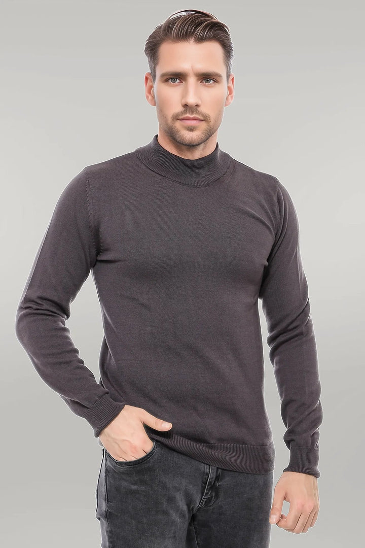 WSS Half Turtleneck Dark Grey Knitwear Sweater  - Singen