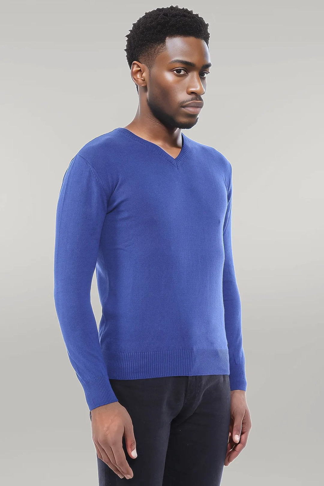 WSS V Neck Indigo Men Sweater  - Singen