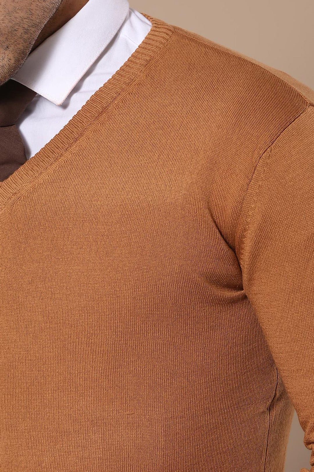 WSS V Neck Brown Sweater  - Singen