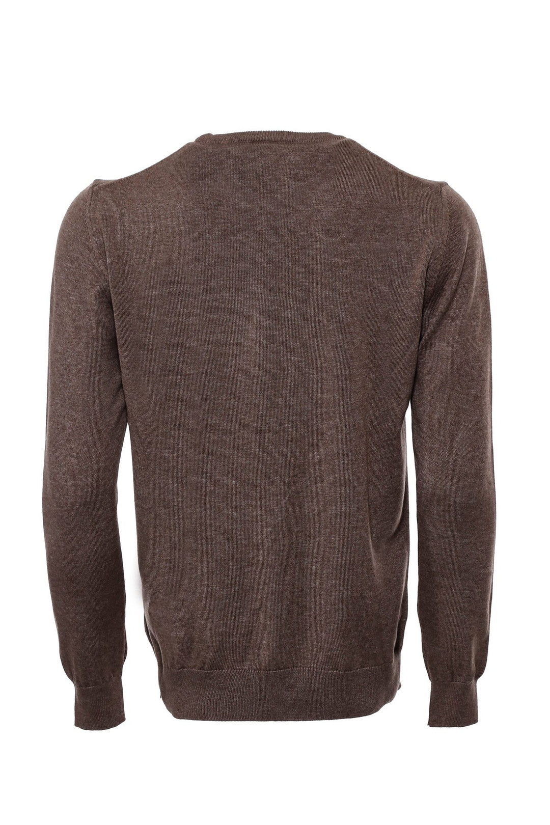 WSS Brown Crew Neck Men Sweater  - Singen