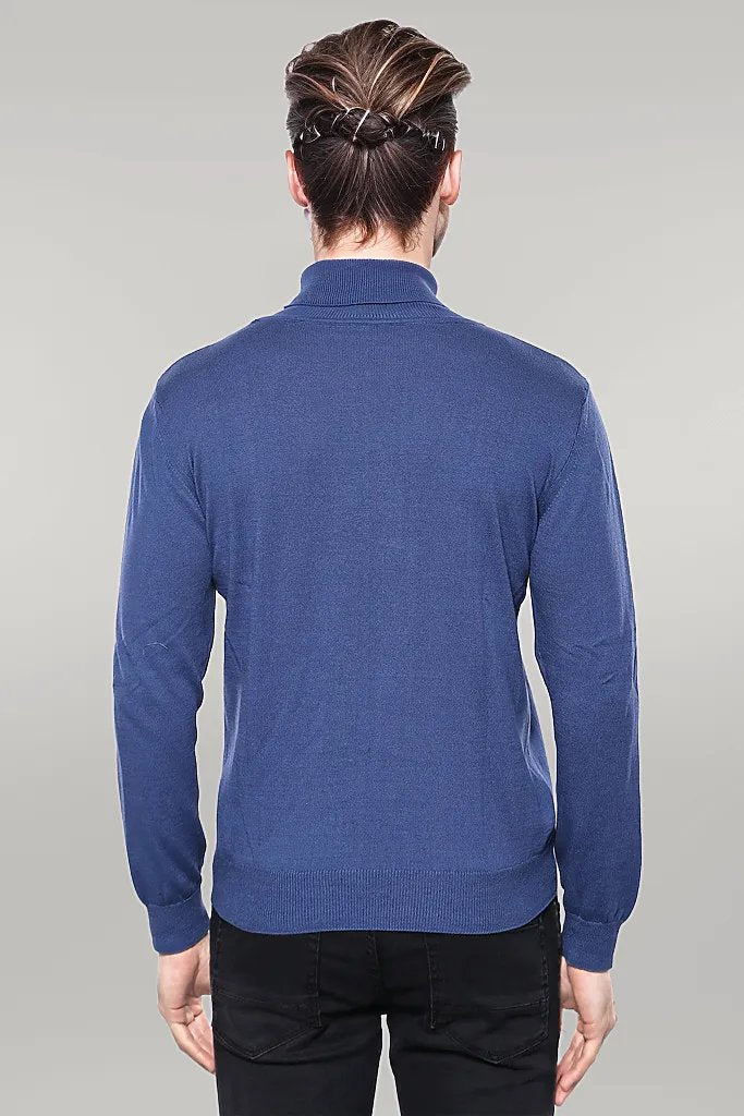 WSS Turtleneck Blue Sweater  - Singen