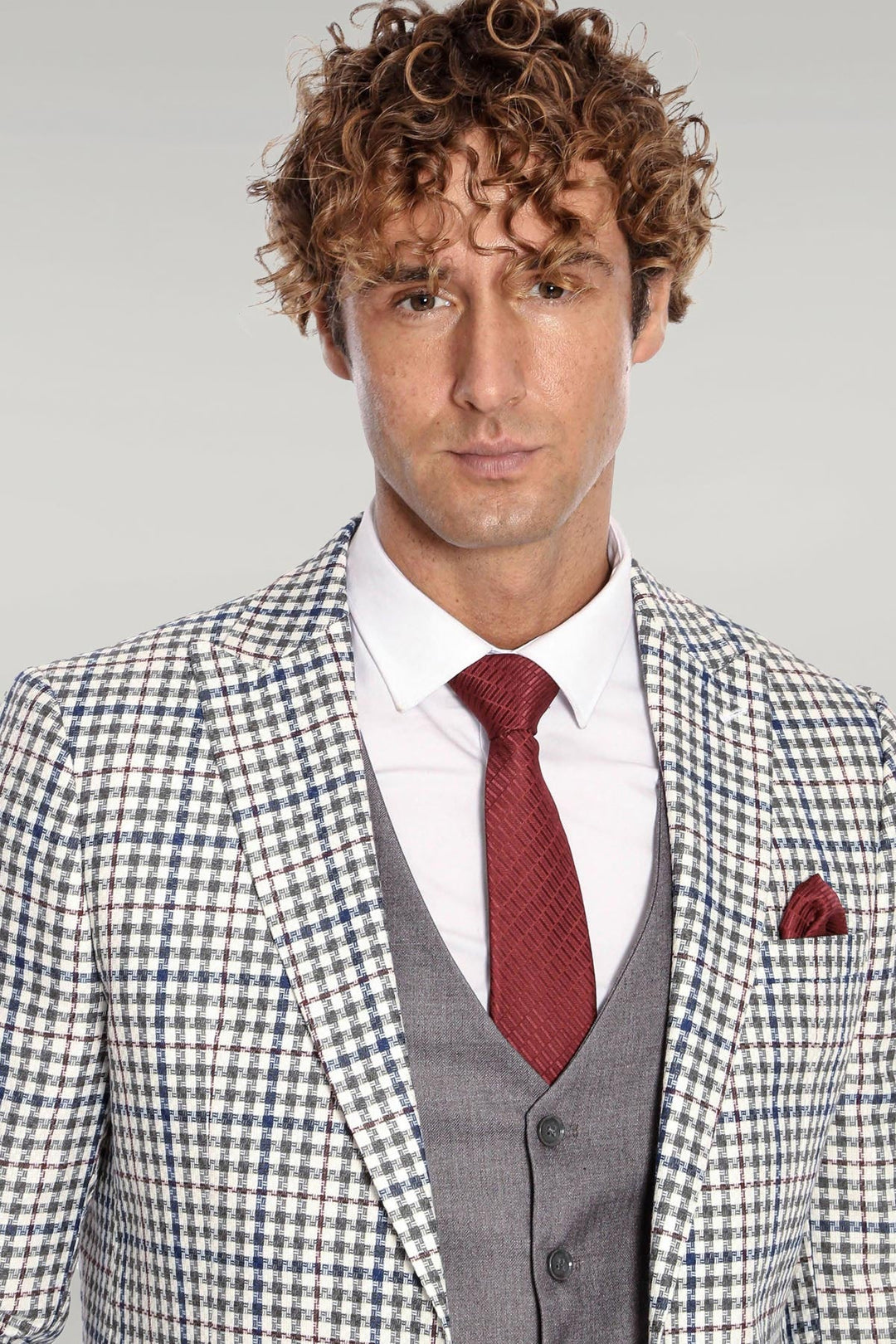 WSS Plaid Grey Men's Suit  - Singen