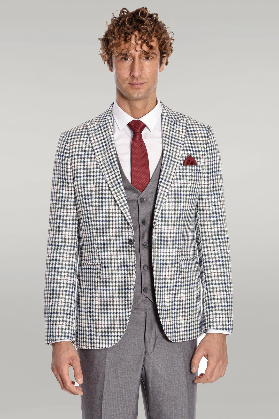 WSS Plaid Grey Men's Suit  - Singen