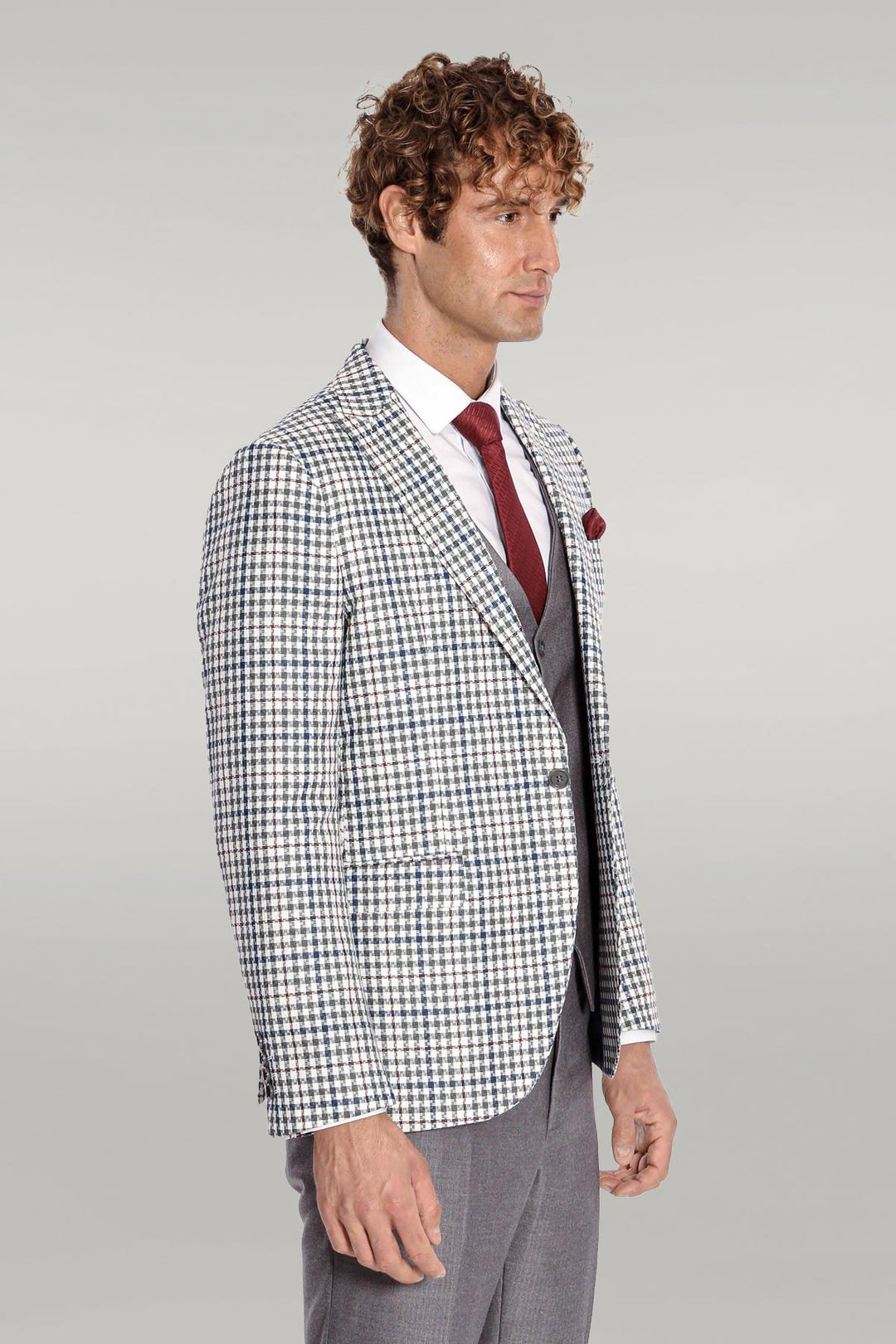 WSS Plaid Grey Men's Suit  - Singen