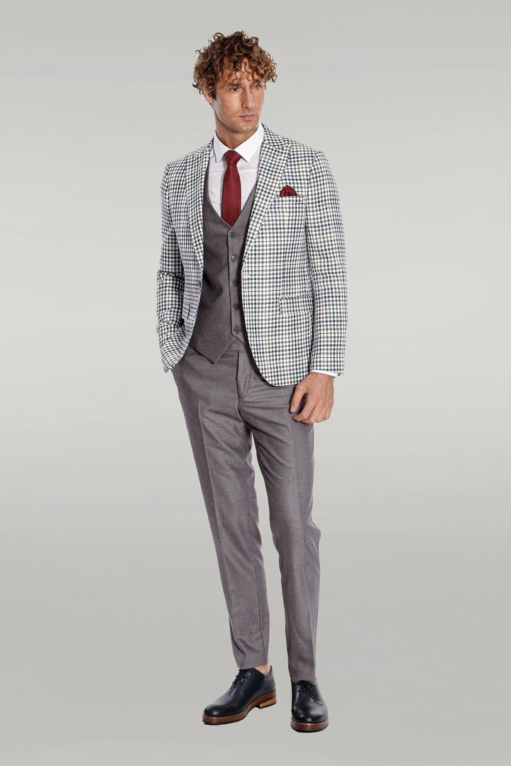 WSS Plaid Grey Men's Suit  - Singen