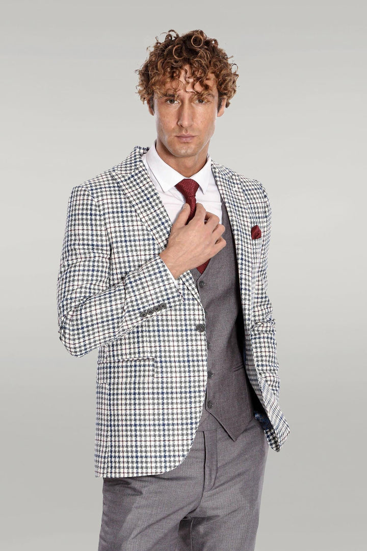 WSS Plaid Grey Men's Suit  - Singen