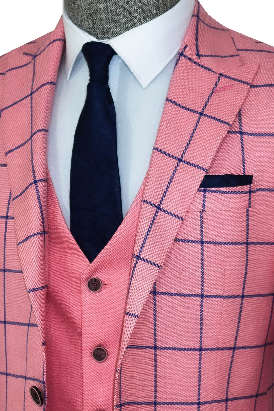 WSS Slim Fit Patterned Pink Men Combination Suit  - Singen