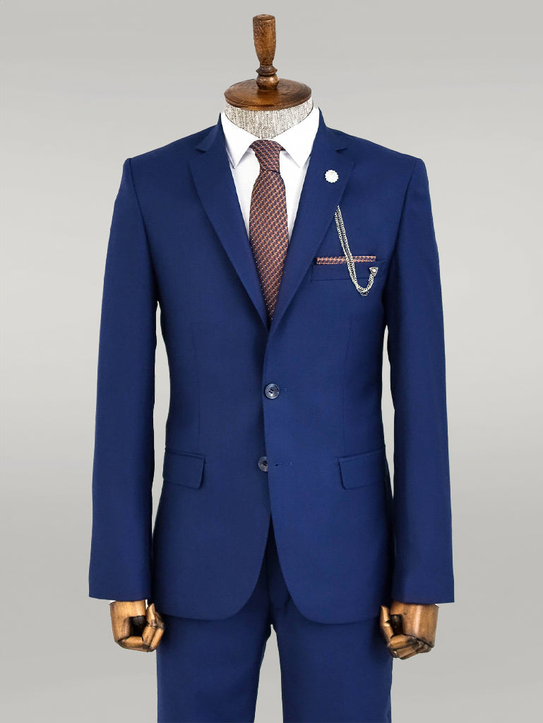 WSS Two Buttons Two Piece Blue Men Suit  - Singen