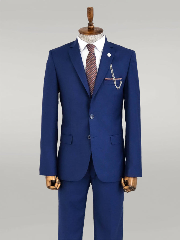 WSS Two Buttons Two Piece Blue Men Suit  - Singen