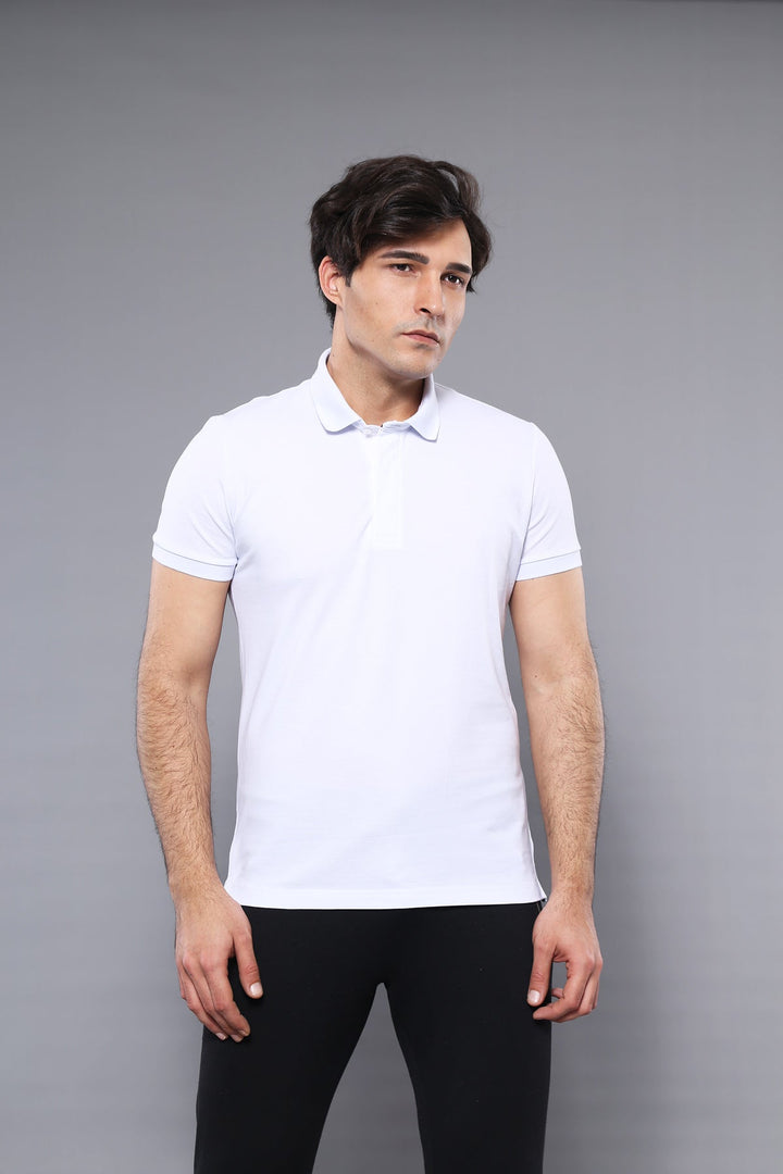 WSS Polo Plain White T-Shirt  - Singen