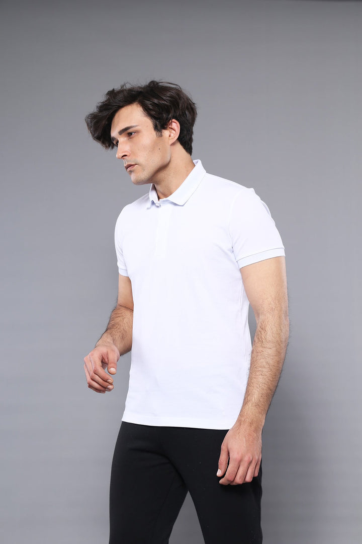 WSS Polo Plain White T-Shirt  - Singen