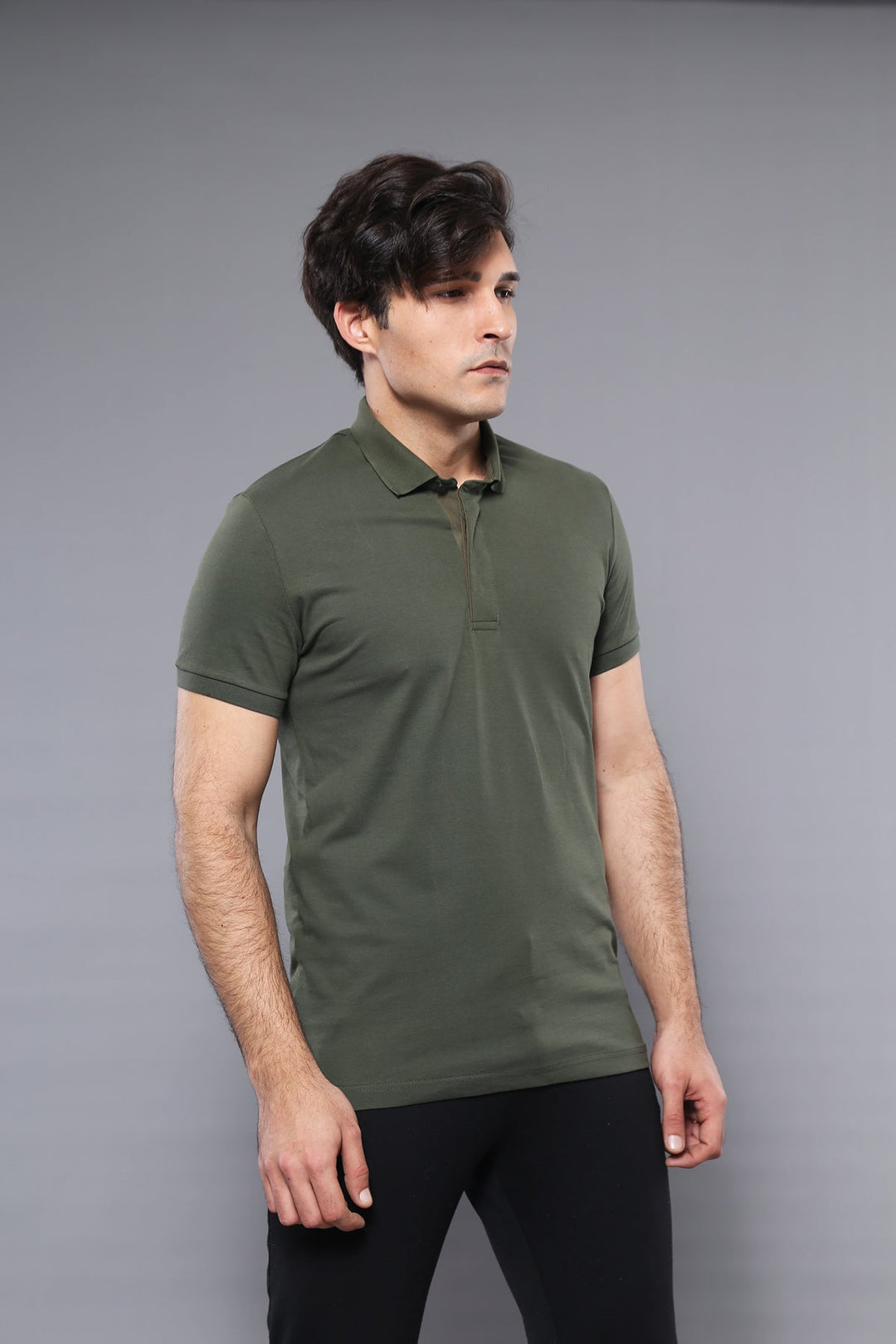 WSS Polo Plain Khaki Men T-Shirt  - Singen