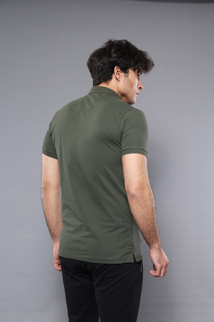 WSS Polo Plain Khaki Men T-Shirt  - Singen