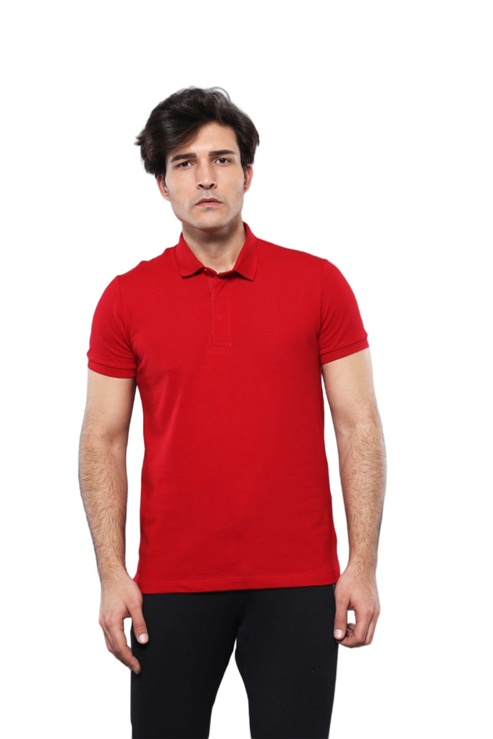 WSS Polo Plain Red T-Shirt  - Singen