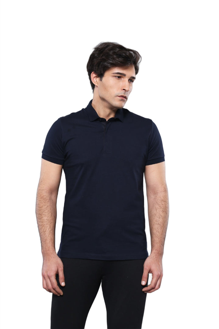 WSS Polo Plain Navy Blue T-Shirt  - Singen