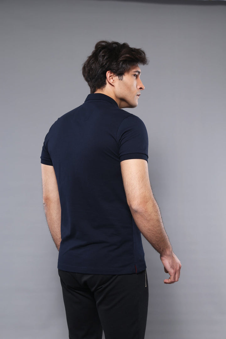 WSS Polo Plain Navy Blue T-Shirt  - Singen