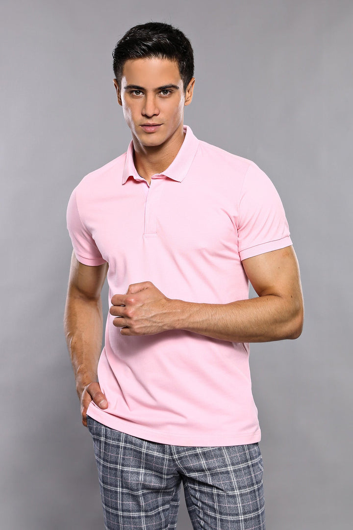 WSS Plain Pink Polo T-Shirt   - Singen