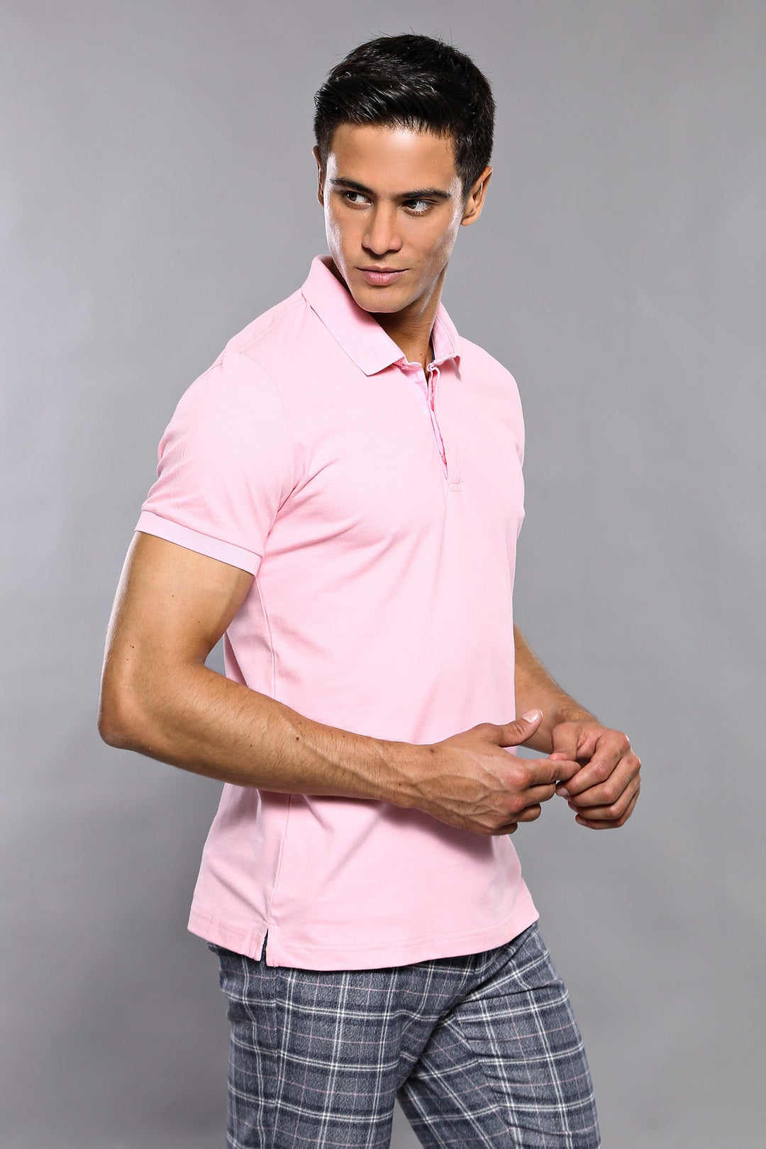 WSS Plain Pink Polo T-Shirt   - Singen