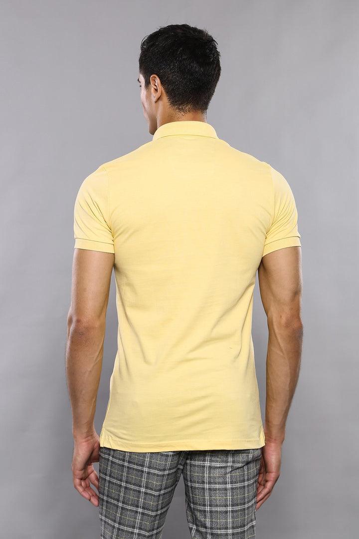 WSS Polo Plain Yellow T-Shirt  - Singen