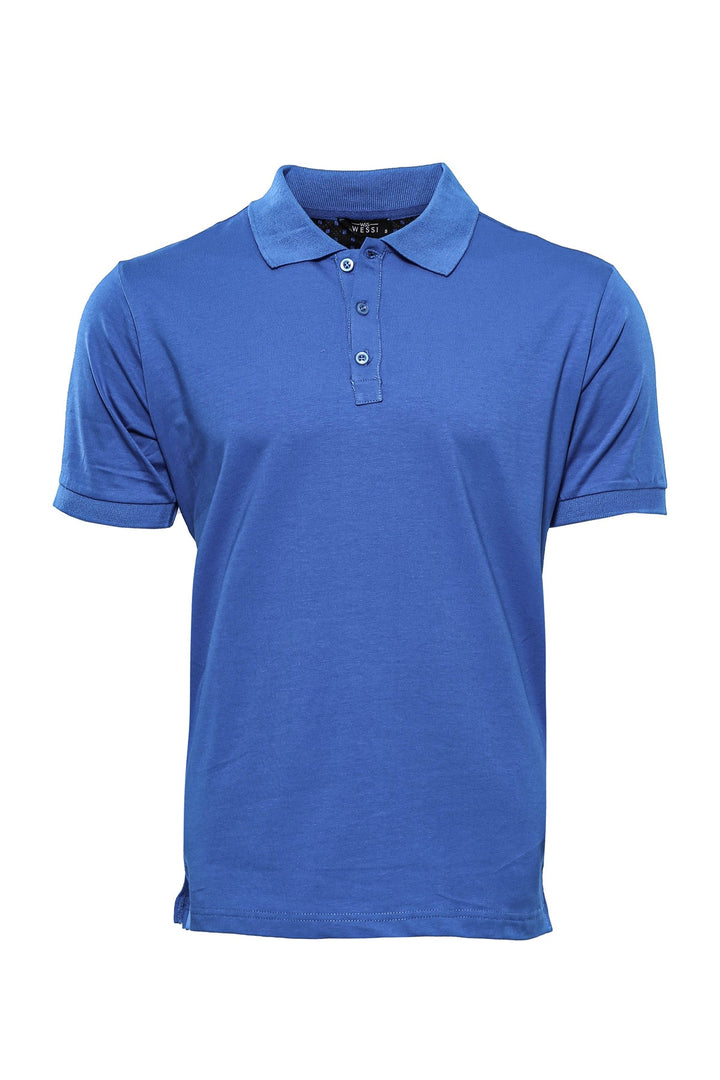 WSS Plain Blue Polo Collar T-shirt  - Singen