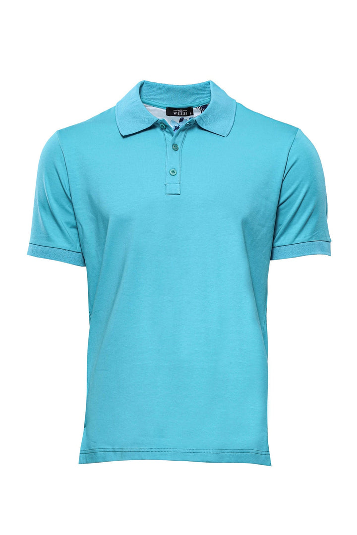 WSS Oxford Polo Collar Blue Men T-shirt  - Singen