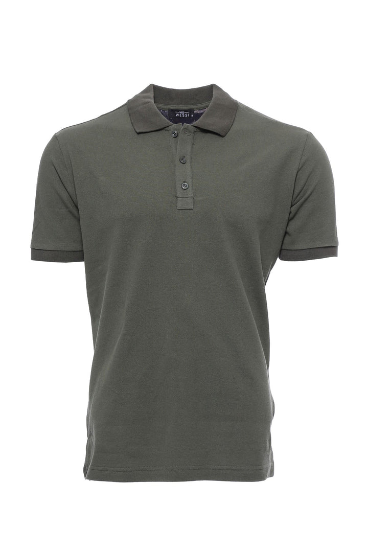 WSS Khaki Polo Collar T-shirt  - Singen