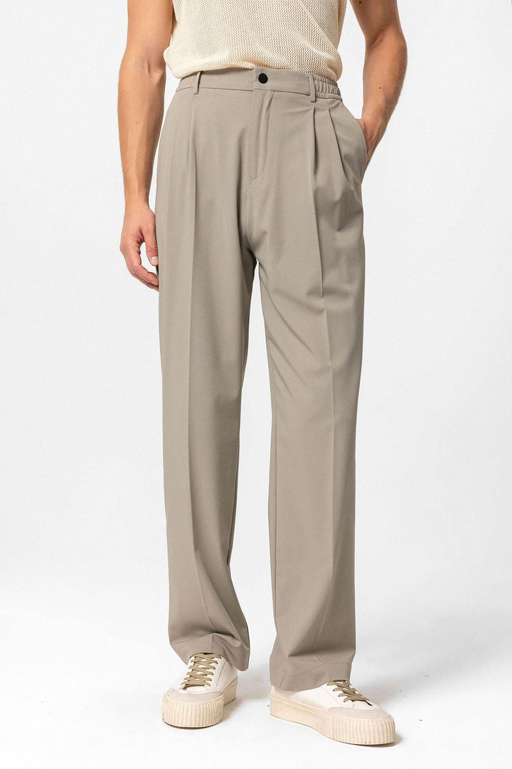 ANT Elastic Waist High Waist Pleated Men's Trousers - Hawthorne