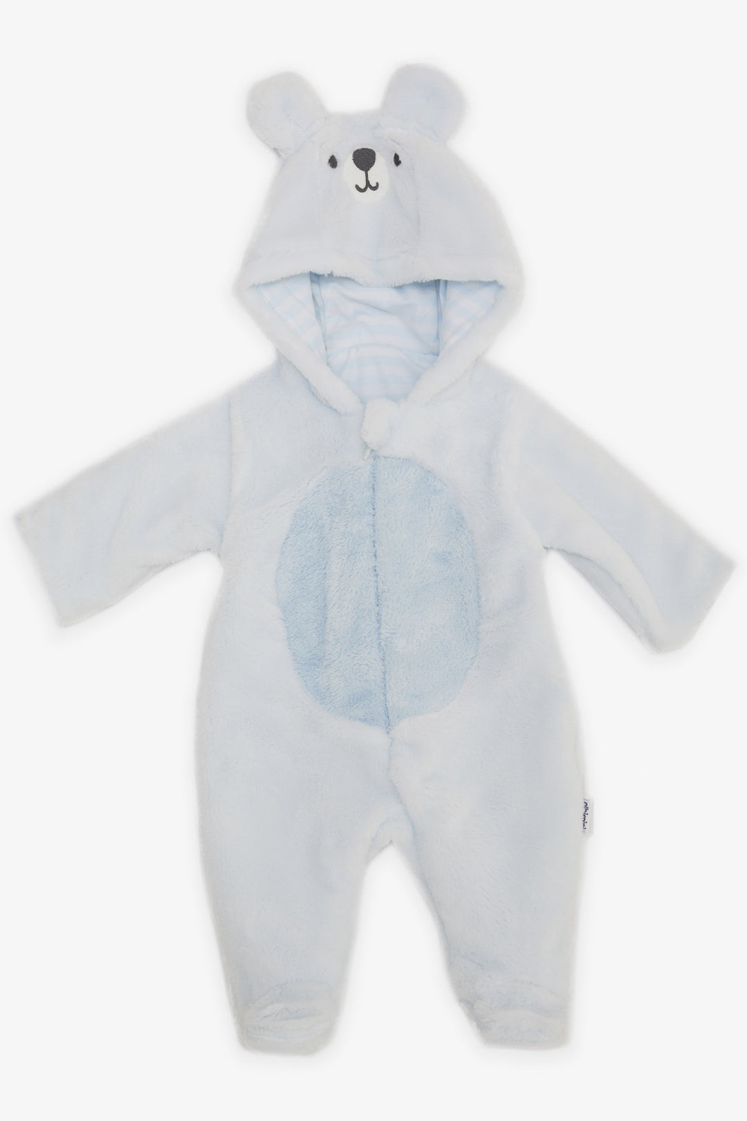 BRE Albimini Baby Boy Plush Jumpsuit Lamb Embroidery with Moving Ears 3-4 Months-6-9 Months, Baby Blue - Cantù