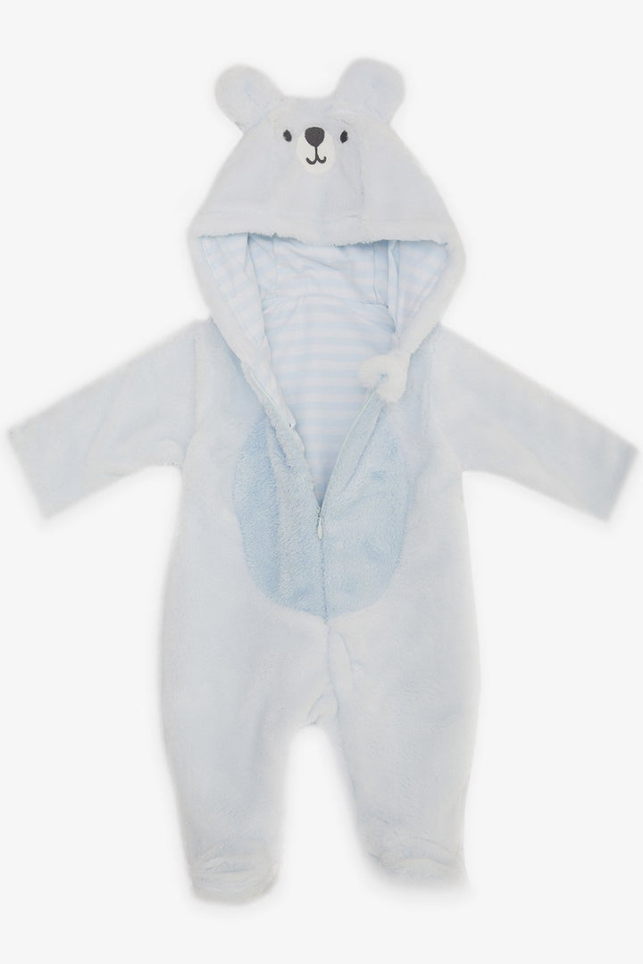 BRE Albimini Baby Boy Plush Jumpsuit Lamb Embroidery with Moving Ears 3-4 Months-6-9 Months, Baby Blue - Cantù