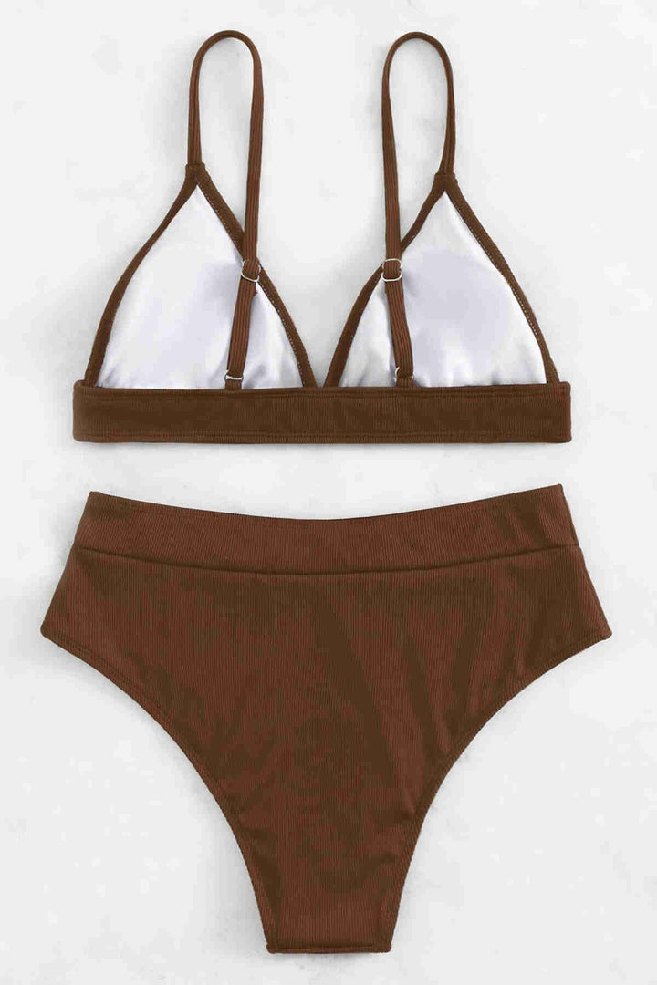 IGR Women Angels Adjustable Strap Triangle Design Bikini Top Brown - Porterville