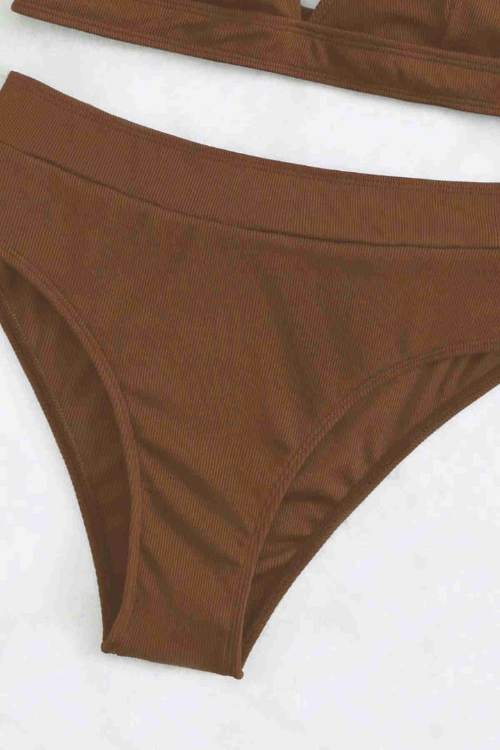 IGR Women Angels Adjustable Strap Triangle Design Bikini Top Brown - Porterville