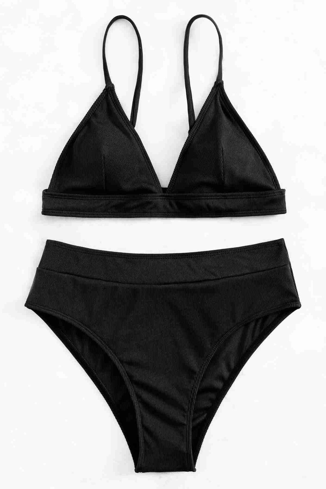 IGR Women Angels Adjustable Strap Triangle Design Bikini Top Black - Boryslav