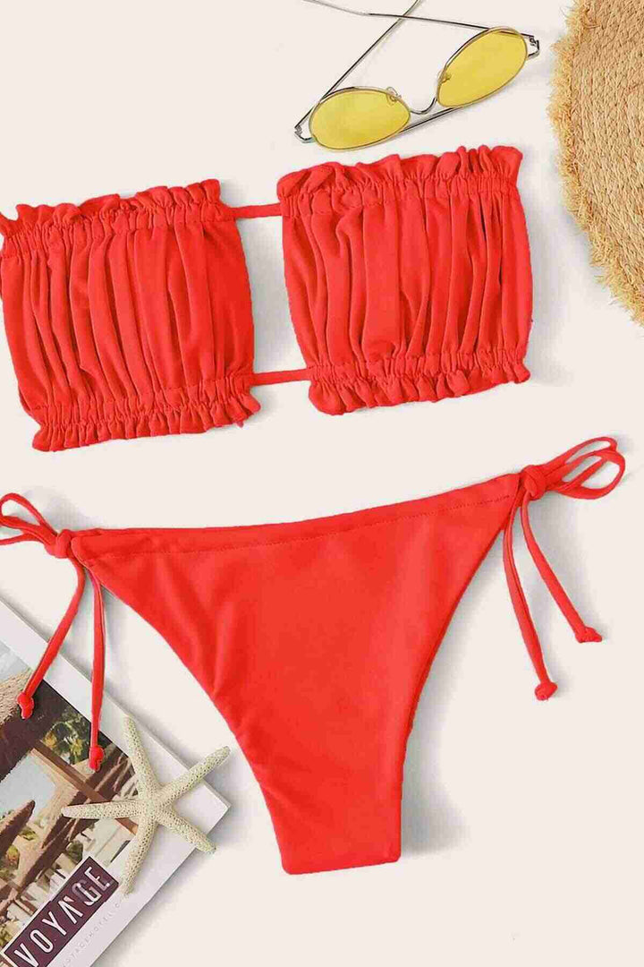 IGR Women Angelsin Brazil Model Ruched Tie Bikini Top Red - Ciudad Madero