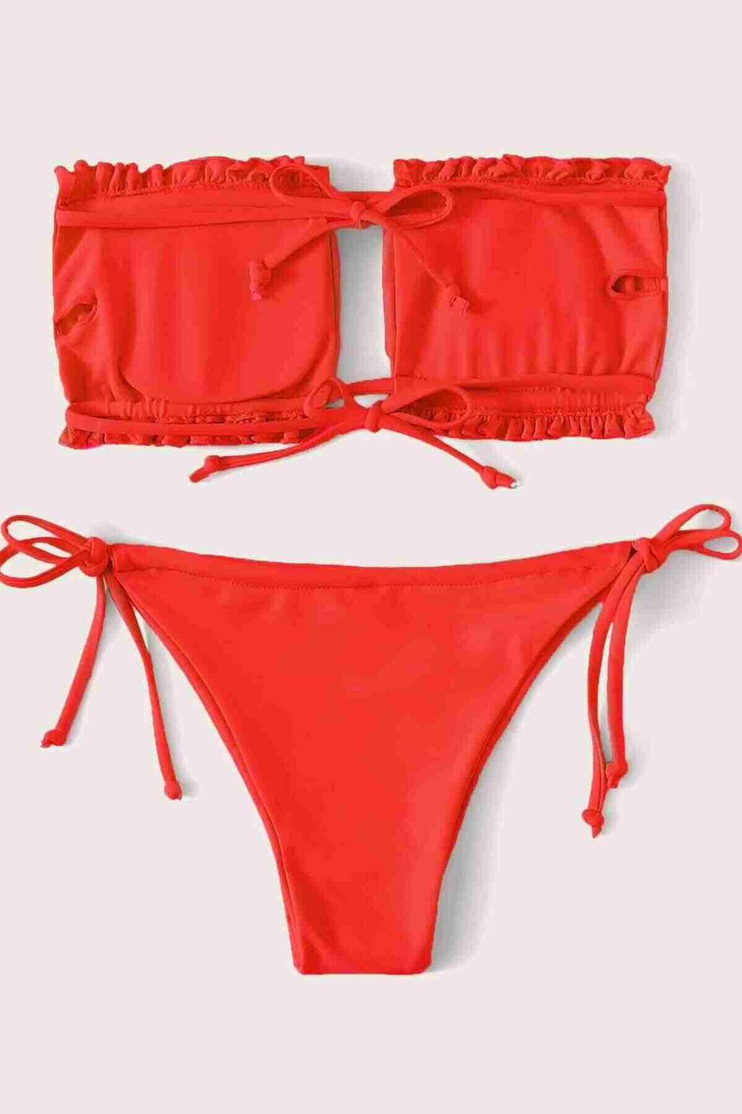 IGR Women Angelsin Brazil Model Ruched Tie Bikini Top Red - Ciudad Madero