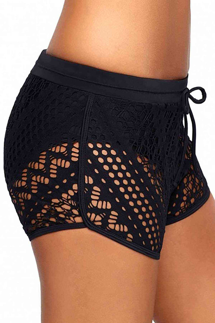 IGR Women Angels Lace Beach Shorts بيكيني سفلي أسود - Sittingbourne