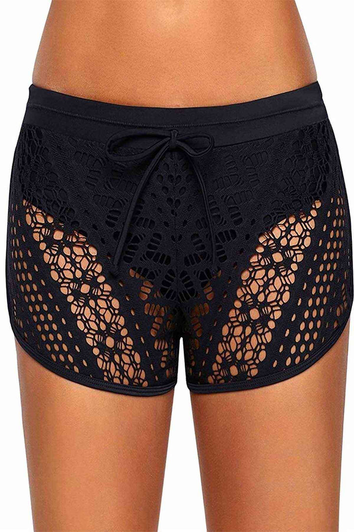 IGR Women Angels Lace Beach Shorts بيكيني سفلي أسود - Sittingbourne