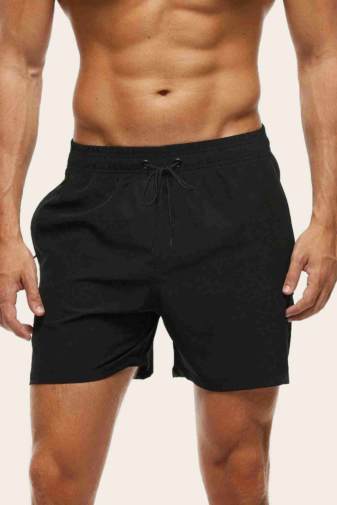 IGR Women Angelsin Men's Basic Standard Size Swim Shorts with Zippered Pocket Black - Parsippany-Troy Hills