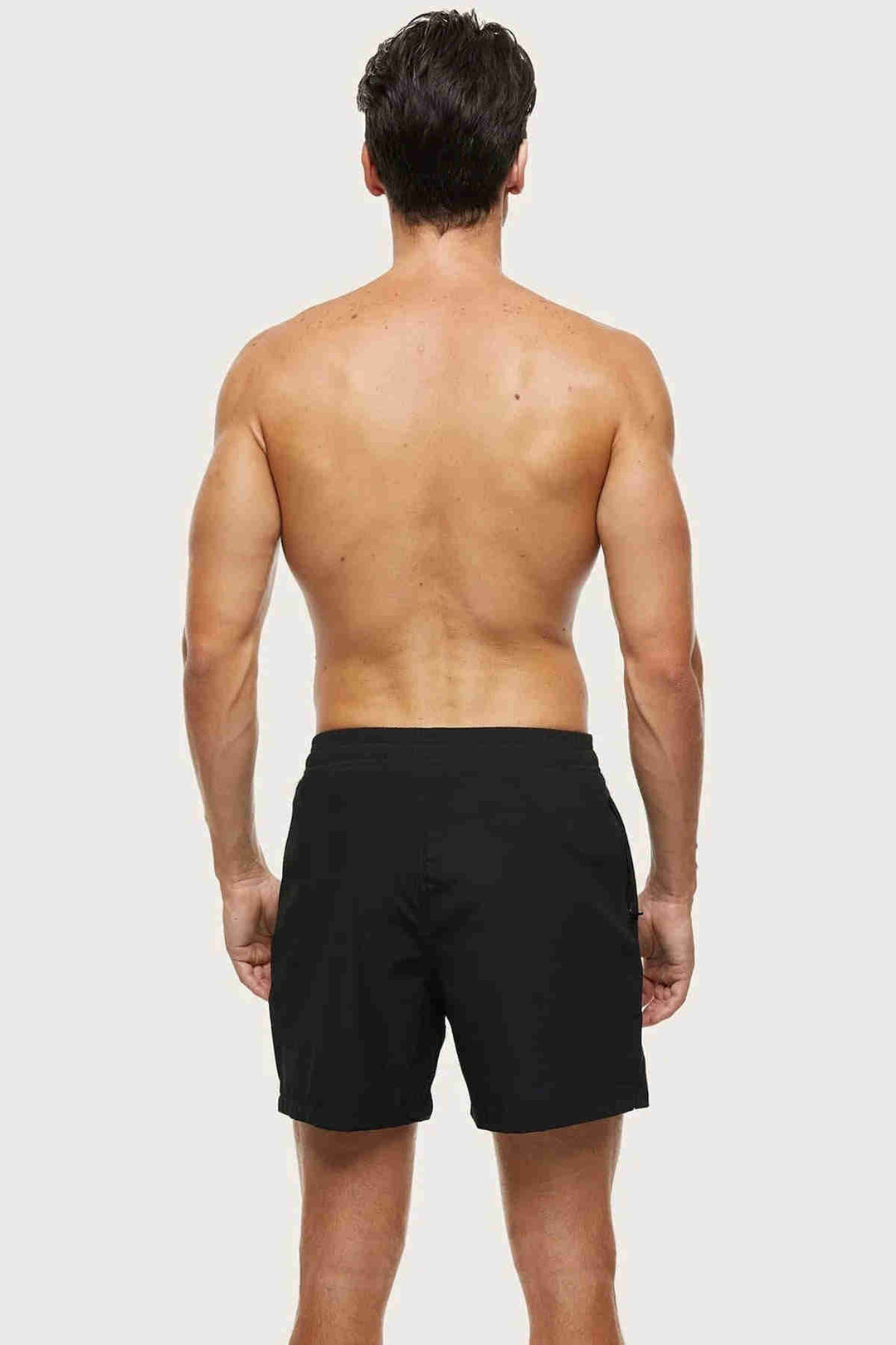 IGR Women Angelsin Men's Basic Standard Size Swim Shorts with Zippered Pocket Black - Parsippany-Troy Hills