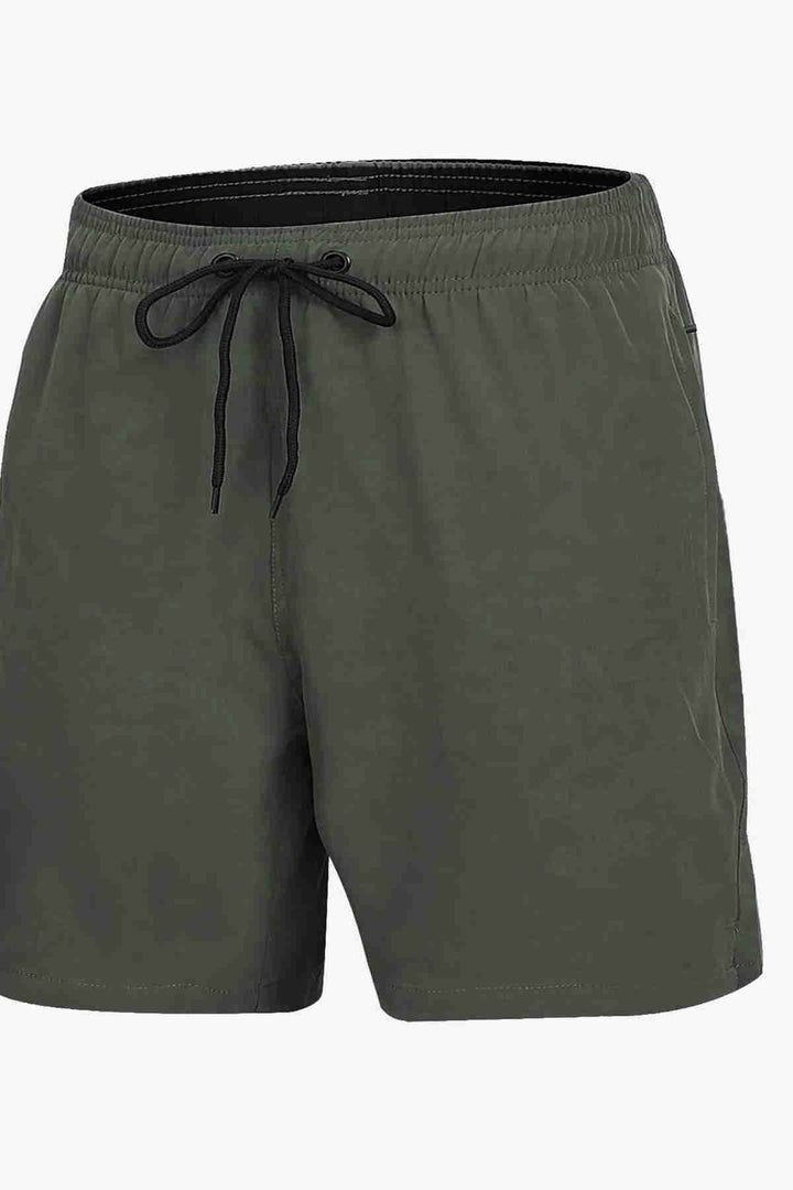 IGR Women Angelsin Men's Basic Standard Size Swim Shorts with Zippered Pocket Green - La Independencia